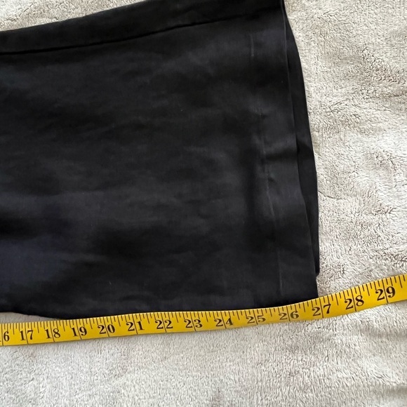 Chico's Linen Blend Black Pull On Wide Leg Pant 0 Small Elastic Waist with Ties - Picture 8 of 8